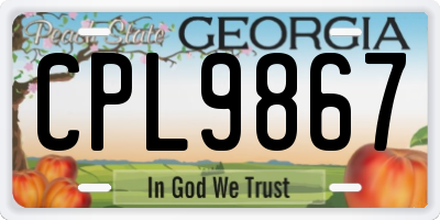 GA license plate CPL9867