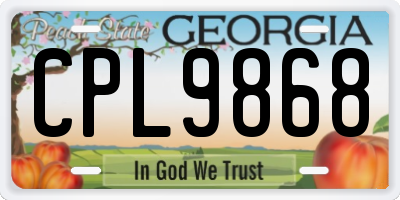 GA license plate CPL9868
