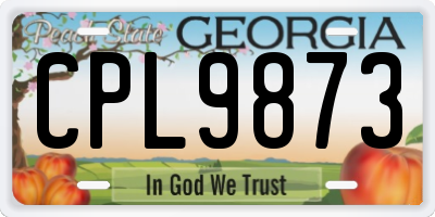 GA license plate CPL9873