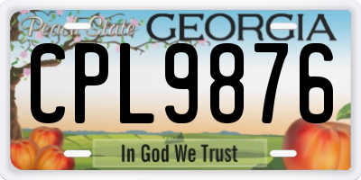 GA license plate CPL9876