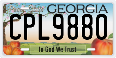 GA license plate CPL9880