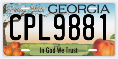GA license plate CPL9881