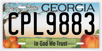 GA license plate CPL9883