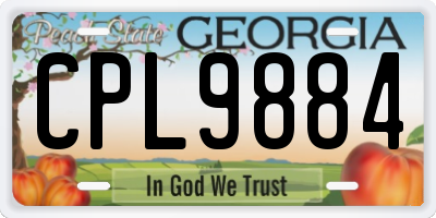 GA license plate CPL9884