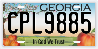 GA license plate CPL9885