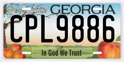 GA license plate CPL9886