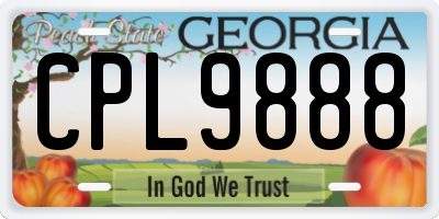 GA license plate CPL9888