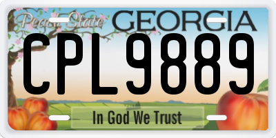 GA license plate CPL9889