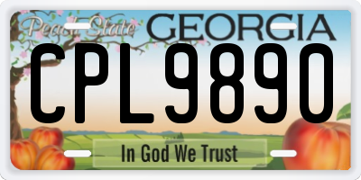 GA license plate CPL9890