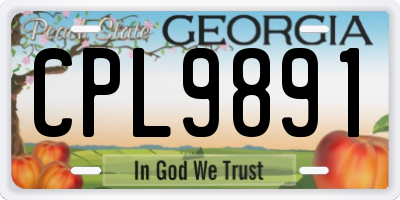 GA license plate CPL9891