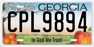 GA license plate CPL9894