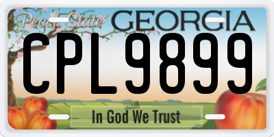 GA license plate CPL9899