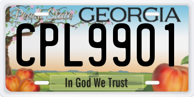 GA license plate CPL9901