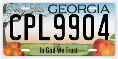 GA license plate CPL9904