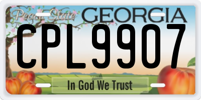 GA license plate CPL9907