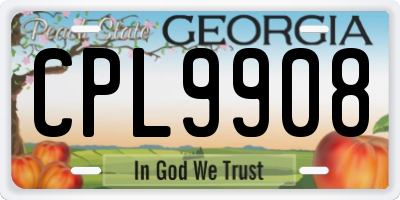 GA license plate CPL9908