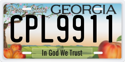 GA license plate CPL9911