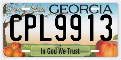 GA license plate CPL9913