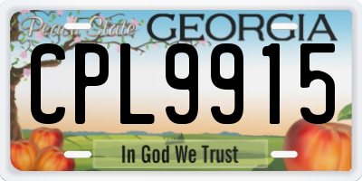 GA license plate CPL9915