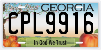 GA license plate CPL9916
