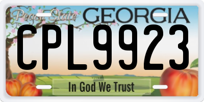 GA license plate CPL9923