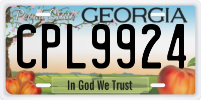 GA license plate CPL9924