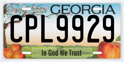 GA license plate CPL9929