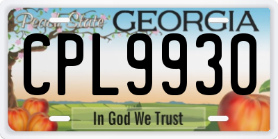 GA license plate CPL9930