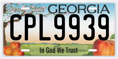 GA license plate CPL9939