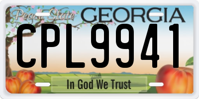GA license plate CPL9941