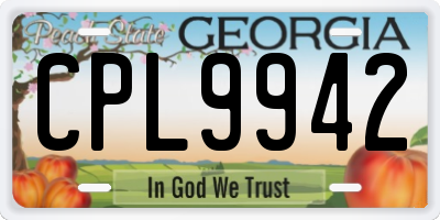 GA license plate CPL9942