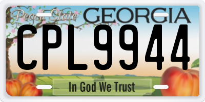 GA license plate CPL9944