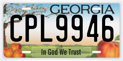 GA license plate CPL9946
