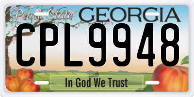 GA license plate CPL9948