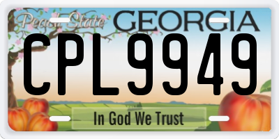 GA license plate CPL9949