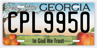 GA license plate CPL9950
