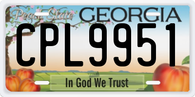 GA license plate CPL9951