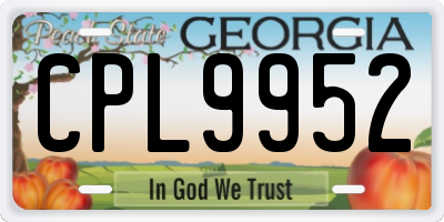 GA license plate CPL9952