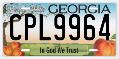 GA license plate CPL9964