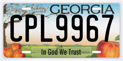 GA license plate CPL9967