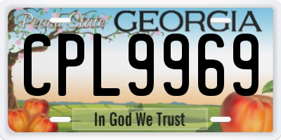GA license plate CPL9969