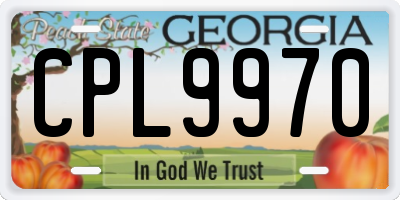 GA license plate CPL9970