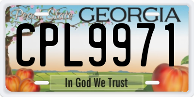 GA license plate CPL9971