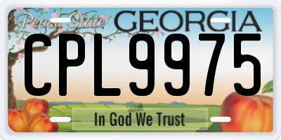 GA license plate CPL9975