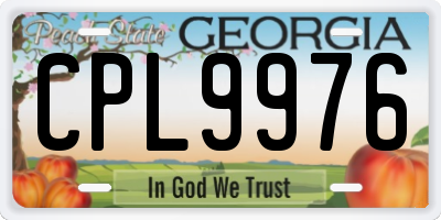 GA license plate CPL9976