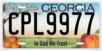 GA license plate CPL9977
