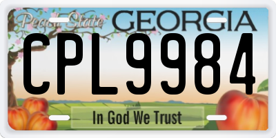 GA license plate CPL9984