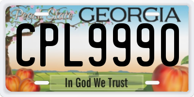 GA license plate CPL9990