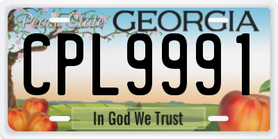 GA license plate CPL9991
