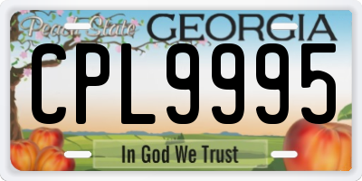 GA license plate CPL9995